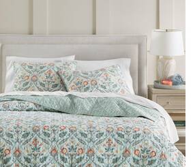 100207282tw Charter Club Jacobean Border 2-pc. Quilt Set Twin Exclusive- Jade Combo Nwt