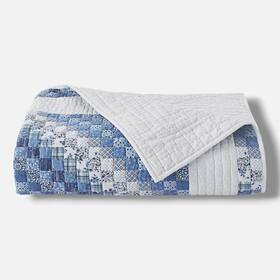 Charter Club 194136798037 Blue Trip Around The World Artisan Cotton Quilt Full/queen