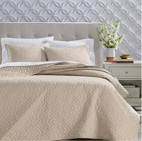 Charter Club 194136964845 Chambray Reversible Quilt - Tan King Size