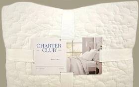 Charter Club 194137321708 Suzani Embroidery Cotton Quilt And Sham Set White Twin Size