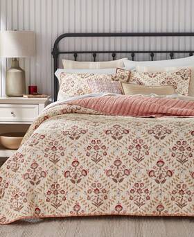 Charter Club 194137826548 Amelia Full/ Queen Quilt Set Floral Stripes 100% Cotton Holidays