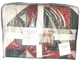Charter Club 194137991970 Luxury Artisan Tinsel Tree 3 Piece Quilt Set 100% Cotton Queen 500