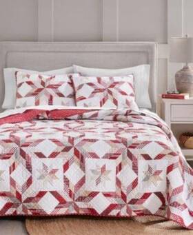 Charter Club 194145541143 Heirloom Star King Quilt 2 Standard Shams Set - 420