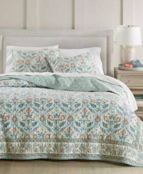 Charter Club 194145619965 Jacobean Border Full / Queen Quilt 2 Standard Sham Multi 320