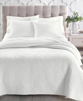Charter Club 766390902941 Sculpted Paisley Embroidered Cotton Quilt Full/queen