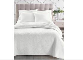 Charter Club 766390902989 Closeout Sculpted Paisley Embroidered Cotton Quilt Twin White