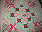 2boot Chenille Vintage Quilt Handmade Holiday Lovely Festive Patchwork Size Nice