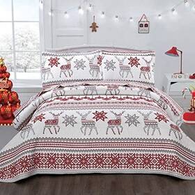 Chesity 820912744690 Full/queen Christmas Bedding Deer Sets Reindeer Qui