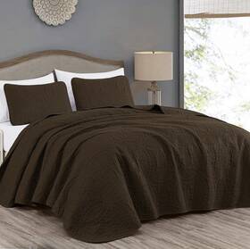 Chezmoi Collection 840079109255 Austin 3-piece Oversized Bedspread Coverlet Set - King
