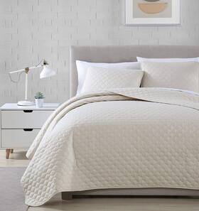 Chezmoi Collection 840079125002 Thea 3-piece Geometric Quatrefoil Pattern Oversized Bedspr