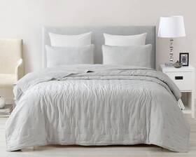 Chezmoi Collection 840079134950 Marie 3-piece Line Stitch Embroidery Quilt Set - Soft Wash