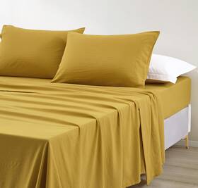 Chezmoi Collection 840079151308 Soft Washed King Bed Sheet Set - 4-piece Brushed Microfibe