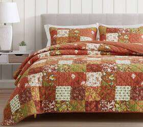 Chezmoi Collection 840079154866 Leilani 3-piece Boho Washed Cotton Quilt Set King Size - Bohemian Quilted Bed