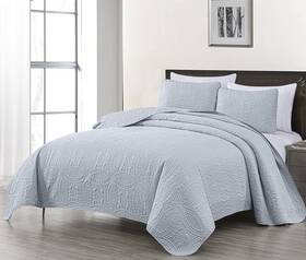 Chezmoi Collection 840079162793 Austin King Bedspread Set 3-piece Pinsonic Quilted Oversiz