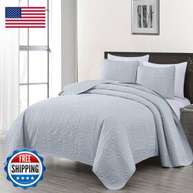 B0cdqltcvj Chezmoi Collection Austin King Bedspread Set 3-piece Pinsonic Quilted Oversized
