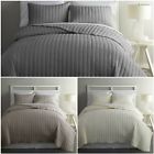 Chezmoi Collection Colin Channel Stitched Cotton Reversible Quilt Set