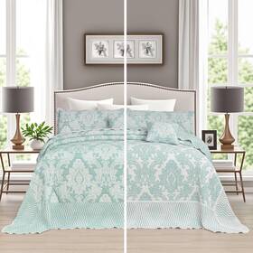 Cgss231101fba-test Chiinvent Oversized King Bedspreads 128x120 Extra Wide Coverlet Sets 5 Piece