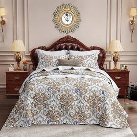 H-5207 Chixin Oversized King Extra Wide Super 128 Inch X120 White/khaki/grey