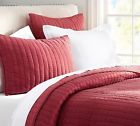 Christmas Two-toned Silk Pottery Quilt Full Barn Queen Red Channel