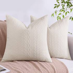 029-bg Cikary Decorative Throw Pillow Covers 18x18 Set Of 2 For Sofa Bed With Raised