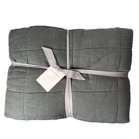 Citizenry 810139864691 The Stonewashed Flax Linen Quilt Size Full/queen Color Aegean