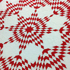Ck-1634 Lancaster County Quilting Creations Red And White Broken Star Quilt