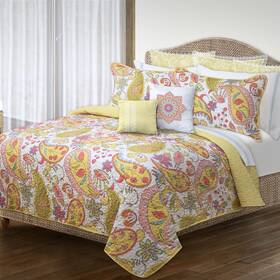 60115.3k.29 & Co. King Bliss Yellow Quilt Set 3 Piece