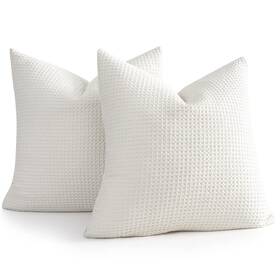 Hfg2021-26 Cocoploceus 26white-cafba Pillow Covers 26x26 Set Of 2 Cotton Euro Shams With Hidden Zipper Wrinkle Res