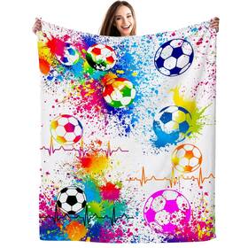 Vygfzzi-1s Coldrich Lodp35d52-#vygfzzi-1s Soccer Blanket Gifts For Girls Ultra Soft Flannel Throw Warm Lightwei
