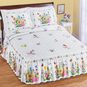 74337 Collections Etc Poppy Ruffled Bedspread White King