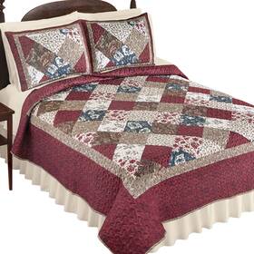 Ahl24c017 Collections Etc Madison Patchwork Quilt Multicolor Full/queen