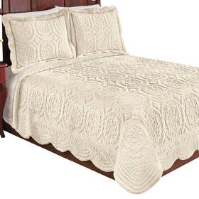 Cofa211089 Collections Etc Exquisite Faux Fur Medallion Quilt With Scalloped Edges