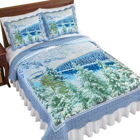 Coho240446 Collections Etc Frosty Woodland Quilt Multi Full/queen