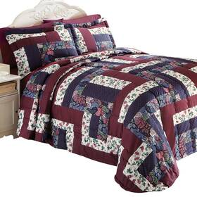 Comfa24229 Collections Etc Elizabeth Contemporary Floral Patchwork Design Bedspread