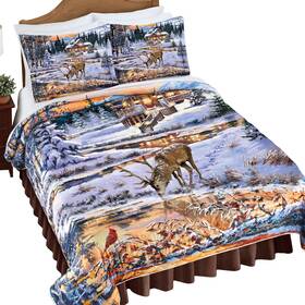 Comho24199 Collections Etc Beautiful Winter Wonderland Scene Quilt
