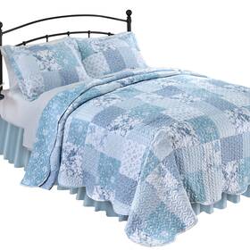 Cosp250484 Collections Etc Kinsley Charming Floral Patchwork Oversized Quilt
