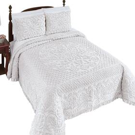 Hbs1002 Collections Etc Sara Chenille Floral And Scrolls Bedspread