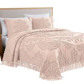 Lotchen1bs Collections Etc Lotus Chenille Bedspread Blush King