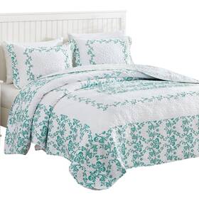 Mafa1pcbds Collections Etc Lovely Damask Embroidered Quilted Bedspread