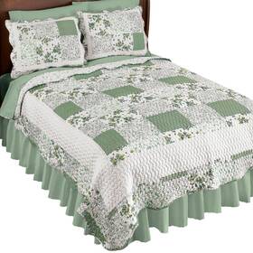 My-2016416 Collections Etc Hadley Floral Patchwork Reversible Lightweight Quilt