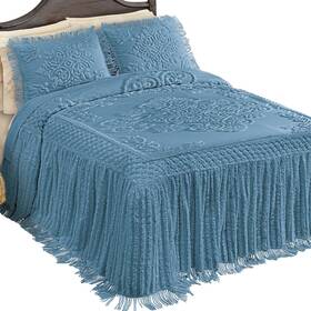 12bedspread Collections Etc Ruffle#12bedspread Elegant Tranquil Chenille Fringe Bedspread