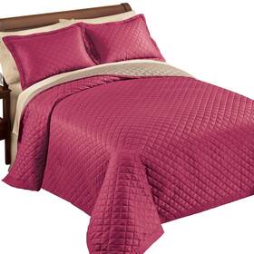 Shbd231205 Collections Etc Classic Elegant Reversible 3-piece Bedspread Set