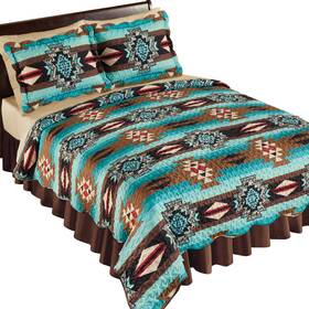 Yx-23182 Collections Etc Atina Aztec Southwest Design Scalloped Edge Quilt