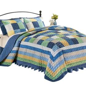 Yx-24088 Collections Etc Adeline Reversible Oversized Patchwork Quilt