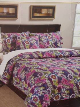 Rn133441 Colonial Floral 2 Pc Paisley Twin Quilt And Sham Set Nip