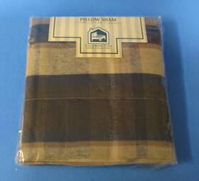 Columbine Cody 757732749041 Nip 100% Cotton Flannel Euro Sized Pillow Sham Plaid Portugal Rj