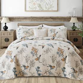 Comforbed 602914622097 Qucover Cotton Quilts Twin Size 2 Piece American Country Flying Bird Quilt S