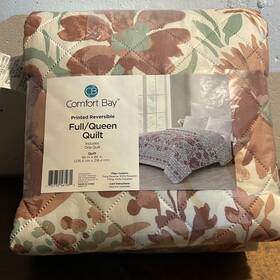 Comfort Bay 735732561931 Reversible Full/queen Printed Quilt 86 Inch X Floral Washable - New