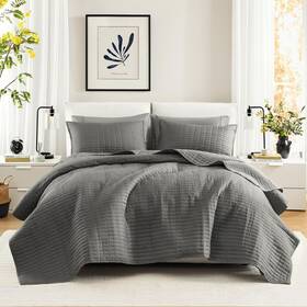 Comfort Spaces 086569420916 Kienna Quilt Set-luxury Double Sided Stitching Design Summer Blanket Lightwe