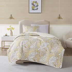 Comfort Spaces 086569437198 Quilt Set-trendy Paisley Summer Cover Cozy Coverlet Lightweight All Season B